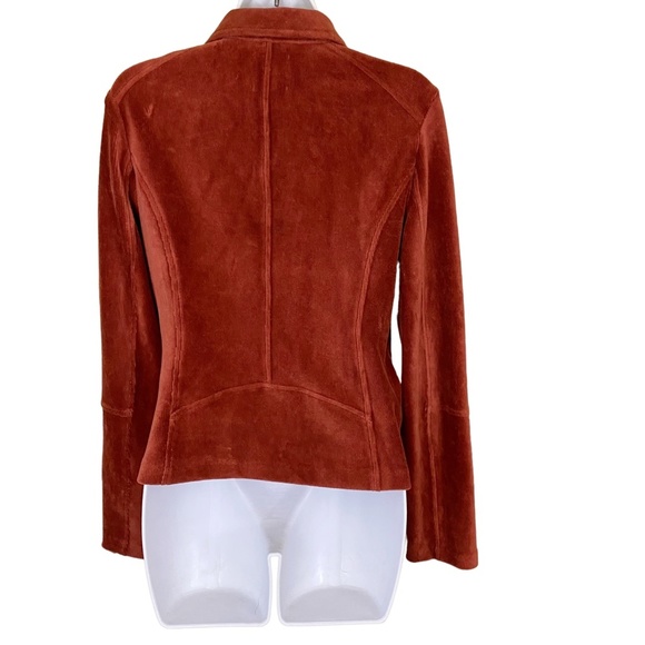 Lysse New York Dark orange Corduroy Blazer Jacket Diagonal‎ Zip S - Picture 7 of 8